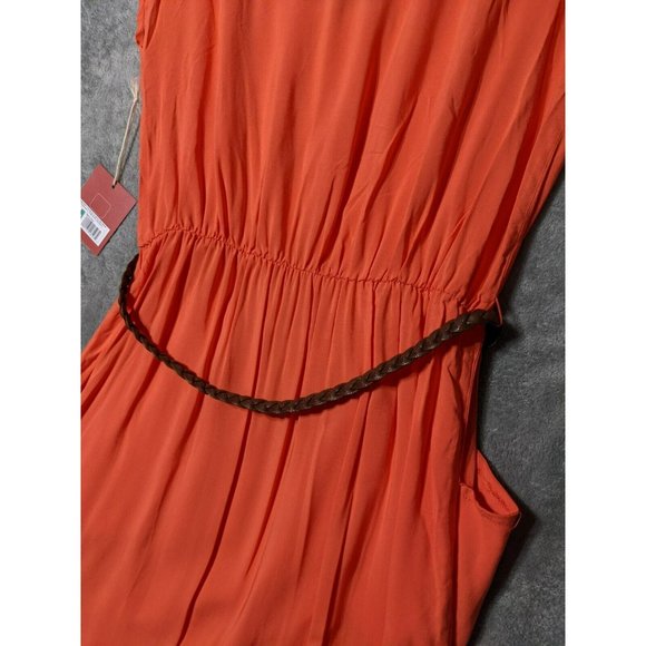 MOSSIMO SUPPLY 100% Rayon Women Peach Mini Dress Belted Casual MEDIUM(8-10) - Picture 5 of 10